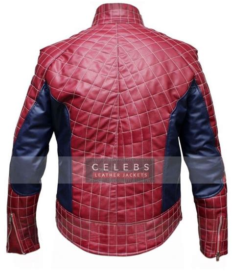 amazing spiderman replica jacket|The Amazing Spiderman 2 Leather Jacket .